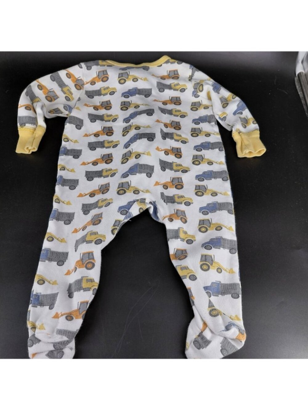 HB One Piece Pajamas Boys 6-9 Months Multicolor Trucks Zip Footed Cotton Sleeper - Picture 3 of 4